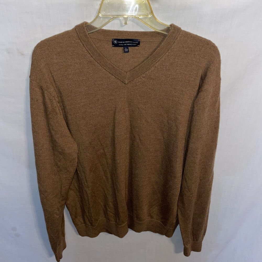 Hart Schaffner Marx Men’s Casual Sweater Size Large Brown Wool Going Out Party